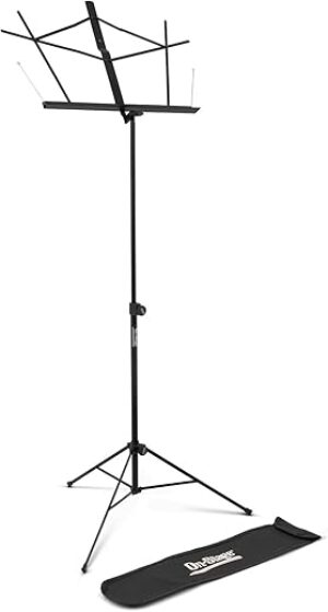 OnStage Compact Folding Sheet Music Stand, Black