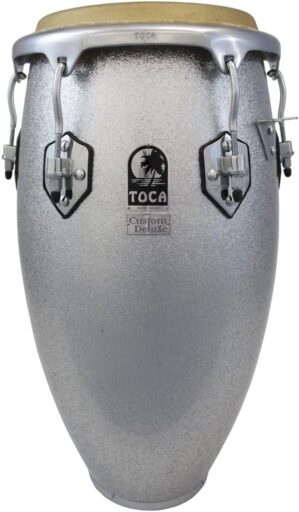 Toca Custom Deluxe Fiberglass Conga – Silver Sparkle