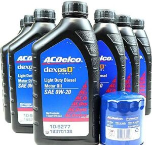 ACDelco DexosD 0w-20 Oil & Filter Kit For 3.0L Duramax LM2