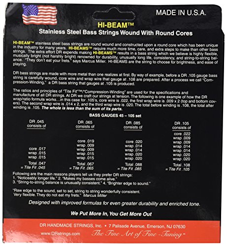 DR Strings Hi-Beams Stainless Steel 6-String Bass Strings, 30-125 - Image 2