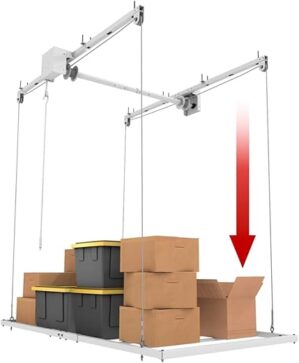 E-Z Garage Storage Drill-Powered Overhead Storage, Holds 700 lbs