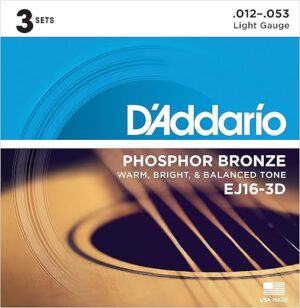 D'Addario EJ16-3D Phosphor Bronze Acoustic Strings