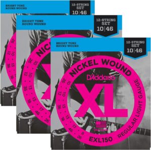 D’Addario Electric Guitar Strings, 12 String, EXL150