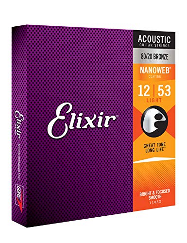 Elixir 12-Sets Nanoweb Light Gauge Acoustic Guitar Strings (# 11052) - Image 2