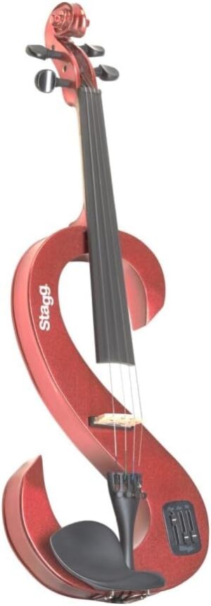 Stagg EVN 4/4 Electric Violin – Metallic Red
