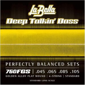 La Bella Golden Alloy Flat Wound Bass Strings 760FGS