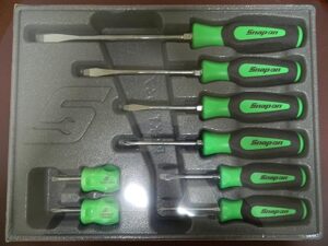 Snap-on Green Handle Screwdriver Set, #SGDX80BG