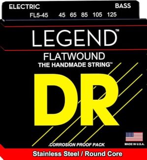 DR Strings Hi-Beam Flats Flatwound 5 String Bass 45-125