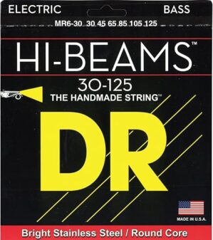 DR Strings Hi-Beams Stainless Steel 6-String Bass Strings, 30-125