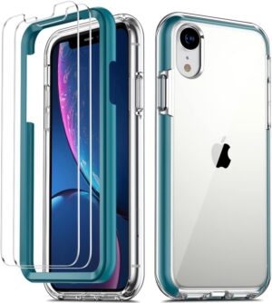 COOLQO iPhone XR Case With Tempered Glass