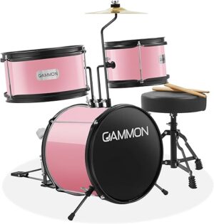 Gammon Percussion Junior Drum Set - Pink, Complete Kit
