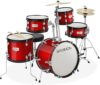 Gammon Percussion Junior Starter Drum Kit, 5-Piece, Red
