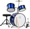 Best Choice Products Kids 3-Piece Beginner Drum Set, Blue
