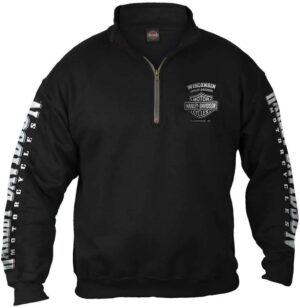 Harley-Davidson Men's Lightning Crest 1/4 Zip Pullover