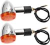 Aynaxcol Motorcycle Amber Chrome Bullet Lights