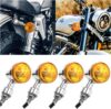 HIPOPY Motorcycle LED Turn Signal Lights (Silver)