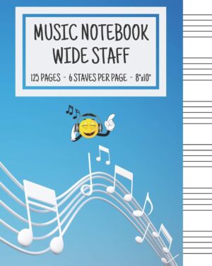 Music Notebook - Wide Staff: Blank Sheet Music