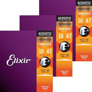 Elixir NANOWEB Phospherbrons Extra Light .010-.047#16002 Strings Set