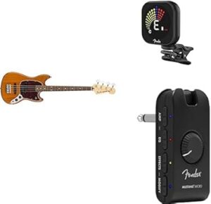 Fender Player Mustang Bass, Aged Natural + Mustang Micro Amplifier