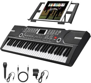 HERTMUN Portable 61 Key Keyboard Piano For Beginners