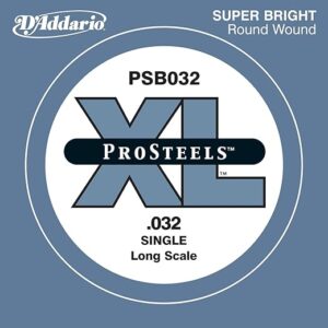 D’Addario ProSteels Bass Guitar String, Long Scale, 032