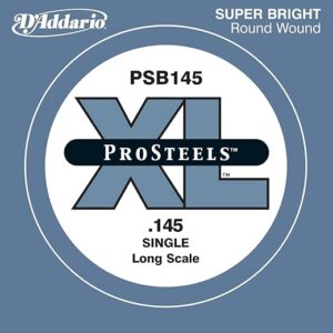 D’Addario ProSteels Bass Guitar String, Long Scale, 145