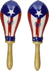 Latin Percussion Puerto Rican Flag Rawhide Maracas