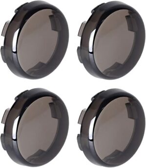 NTHREEAUTO Smoke Bullet Turn Signal Light Lens Cover Compatible With Harley, Qty 4