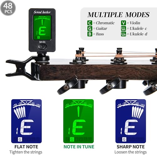 Sound harbor Clip On Tuner For All Instruments (Tuner 48 Pack) - Image 3