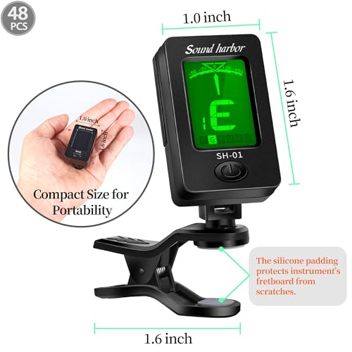 Sound harbor Clip On Tuner For All Instruments (Tuner 48 Pack) - Image 5