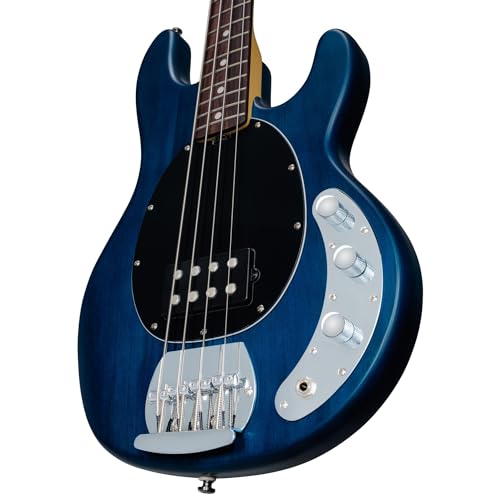 Sterling by Music Man StingRay Ray4 Bass Guitar, Trans Blue - Image 4