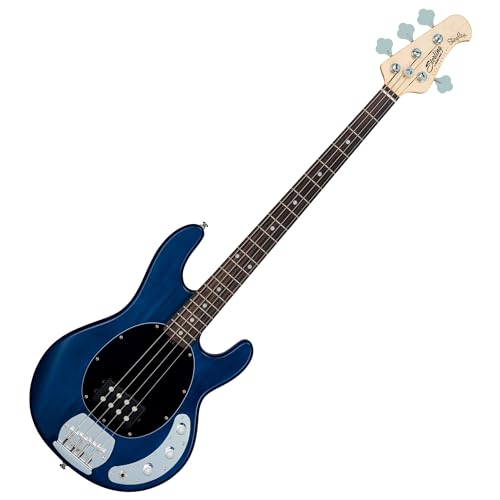 Sterling by Music Man StingRay Ray4 Bass Guitar, Trans Blue - Image 2