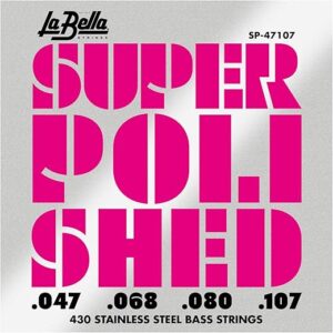 La Bella Super Polished Stainless Steel Bass Strings SP-47107