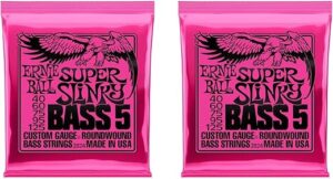 Ernie Ball Super Slinky 5 Bass Strings, 2 Pack