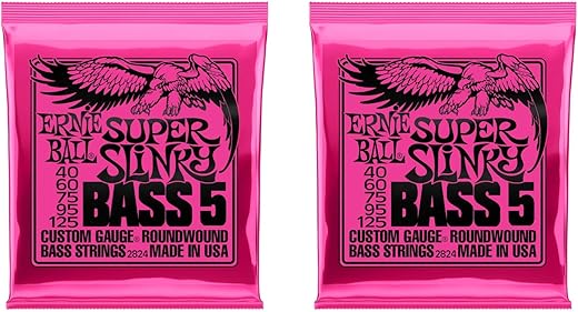Ernie Ball Super Slinky 5 Bass Strings, 2 Pack