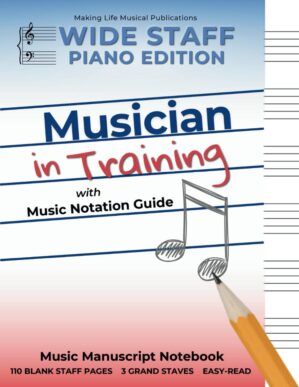 Wide Staff Music Manuscript Notebook