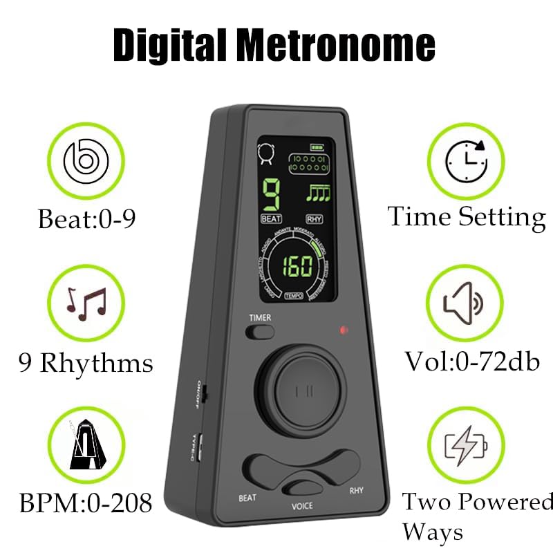 AUPHY Metronome With LED Screen, Precise Beat - Image 3