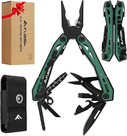 FLISSA 16-in-1 Stainless Steel Multi-Tool with Pliers