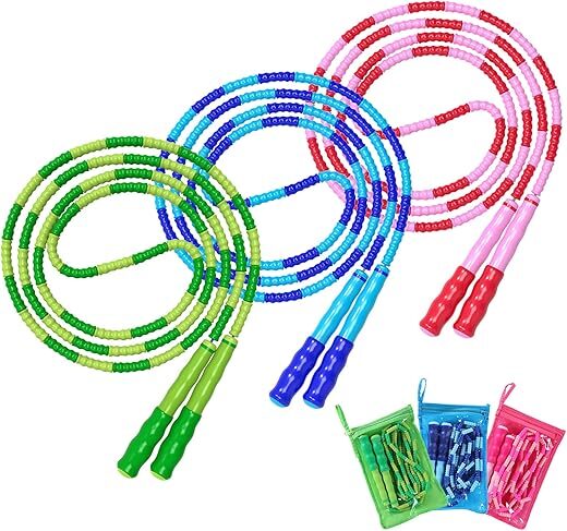 Leeboom Adjustable Tangle-Free Beaded Fitness Jump Rope