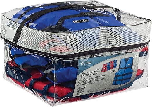 Onyx Adult Life Vest 4-Pack, Red/Blue