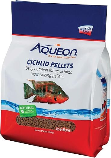 Aqueon Cichlid Slow Sinking Fish Pellets, Medium Size