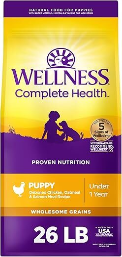 Wellness Complete Health Puppy Food, Chicken & Oatmeal, 26 Lbs