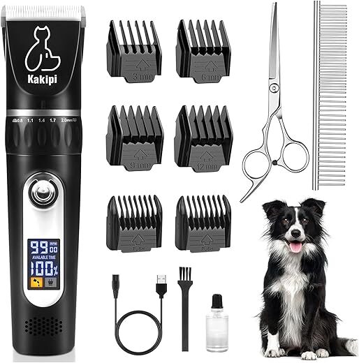 Kakipi Dog Grooming Kit with LCD Display