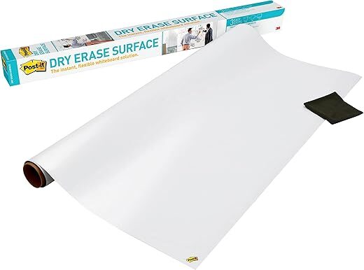 Post-it Dry Erase Whiteboard Film, Removable, DEF4X3