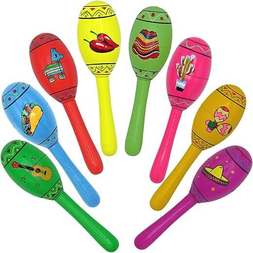 4E’s Novelty Fiesta Maracas Party Favors, 16 PCS