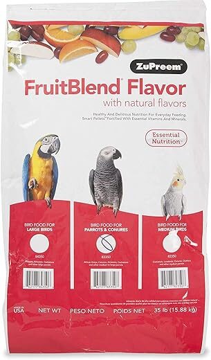 ZuPreem FruitBlend Flavor Pellets For Parrots, 35 lb