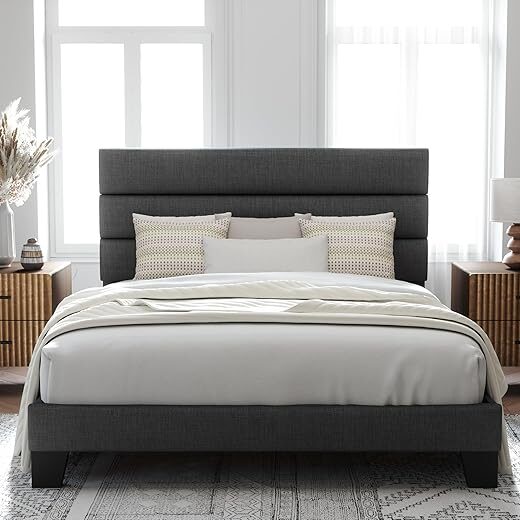 Allewie Full Size Upholstered Bed Frame with Headboard
