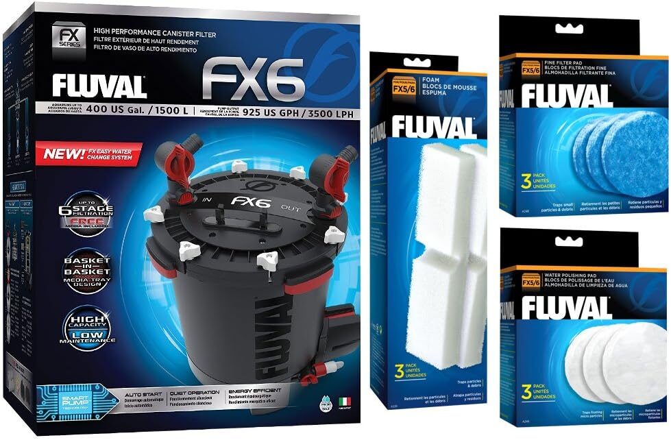 Fluval FX6 Aquarium Canister Filter Package