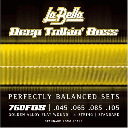 La Bella Golden Alloy Flat Wound Bass Strings 760FGS