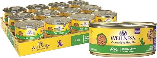 Wellness Grain-Free Wet Canned Cat Food, Turkey Dinner